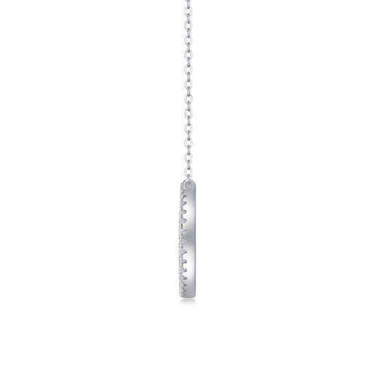 Silver-Tone Pavé Stone Necklace - View 2 - Smonu