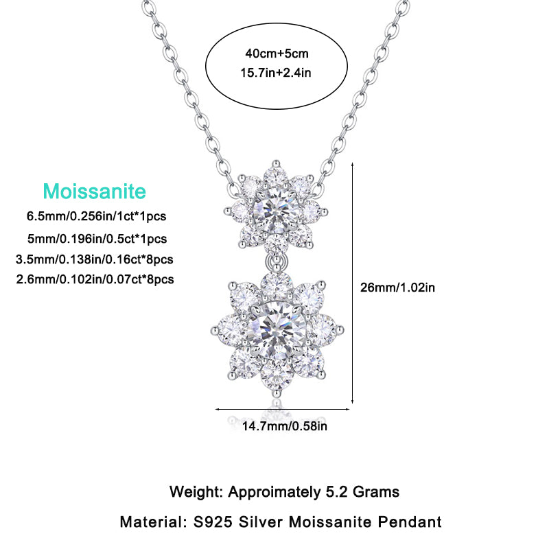 Silver-Tone Floral Pendant Necklace - View 8 - Smonu