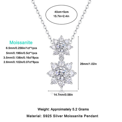 Silver-Tone Floral Pendant Necklace - View 8 - Smonu