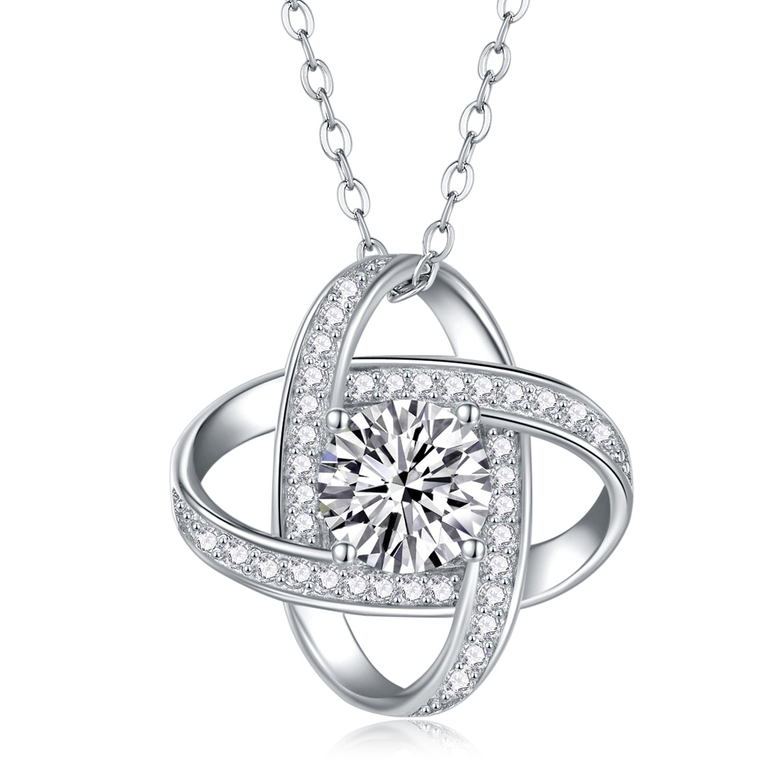 Silver Infinity Moissanite Pendant Necklace