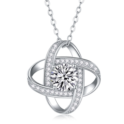 Silver-Tone Interlocking Knot Infinity Pendant - View 1 - Smonu