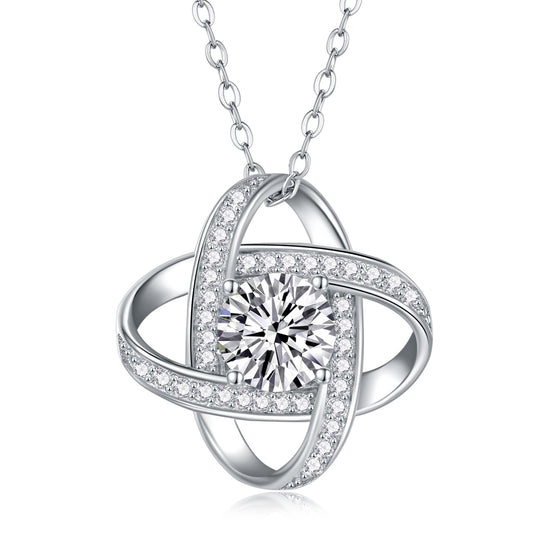 Silver-Tone Interlocking Knot Infinity Pendant - View 1 - Smonu