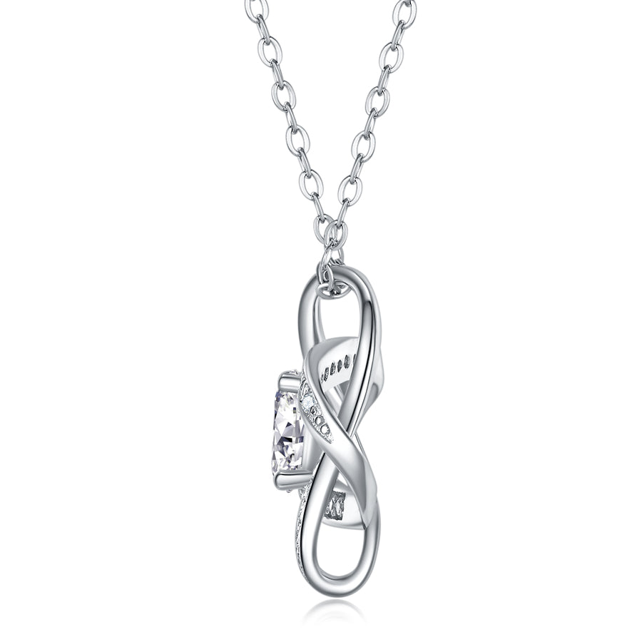 Silver Infinity Moissanite Pendant Necklace