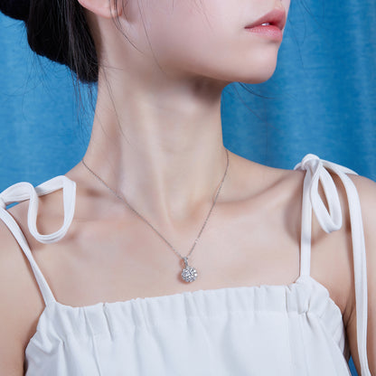 Silver-Tone Floral Halo Pendant - View 5 - Smonu