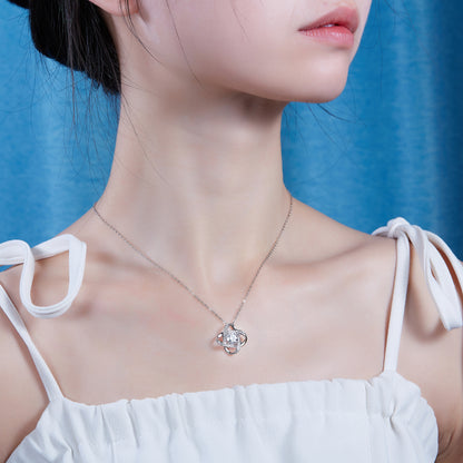Silver-Tone Interlocking Knot Infinity Pendant - View 5 - Smonu