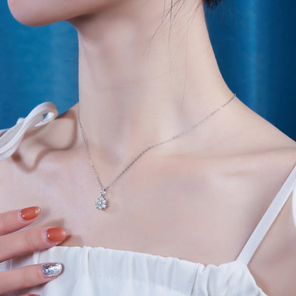 Silver-Tone Cluster Pendant with Clear Stones - View 6 - Smonu