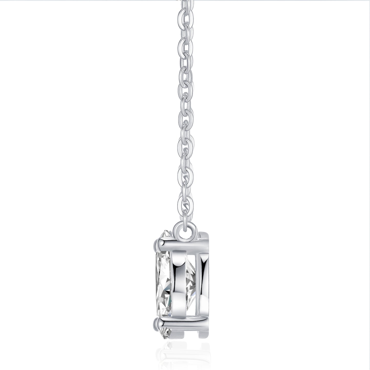 Silver-Tone Minimalist Necklace with Round Pendant - View 6 - Smonu