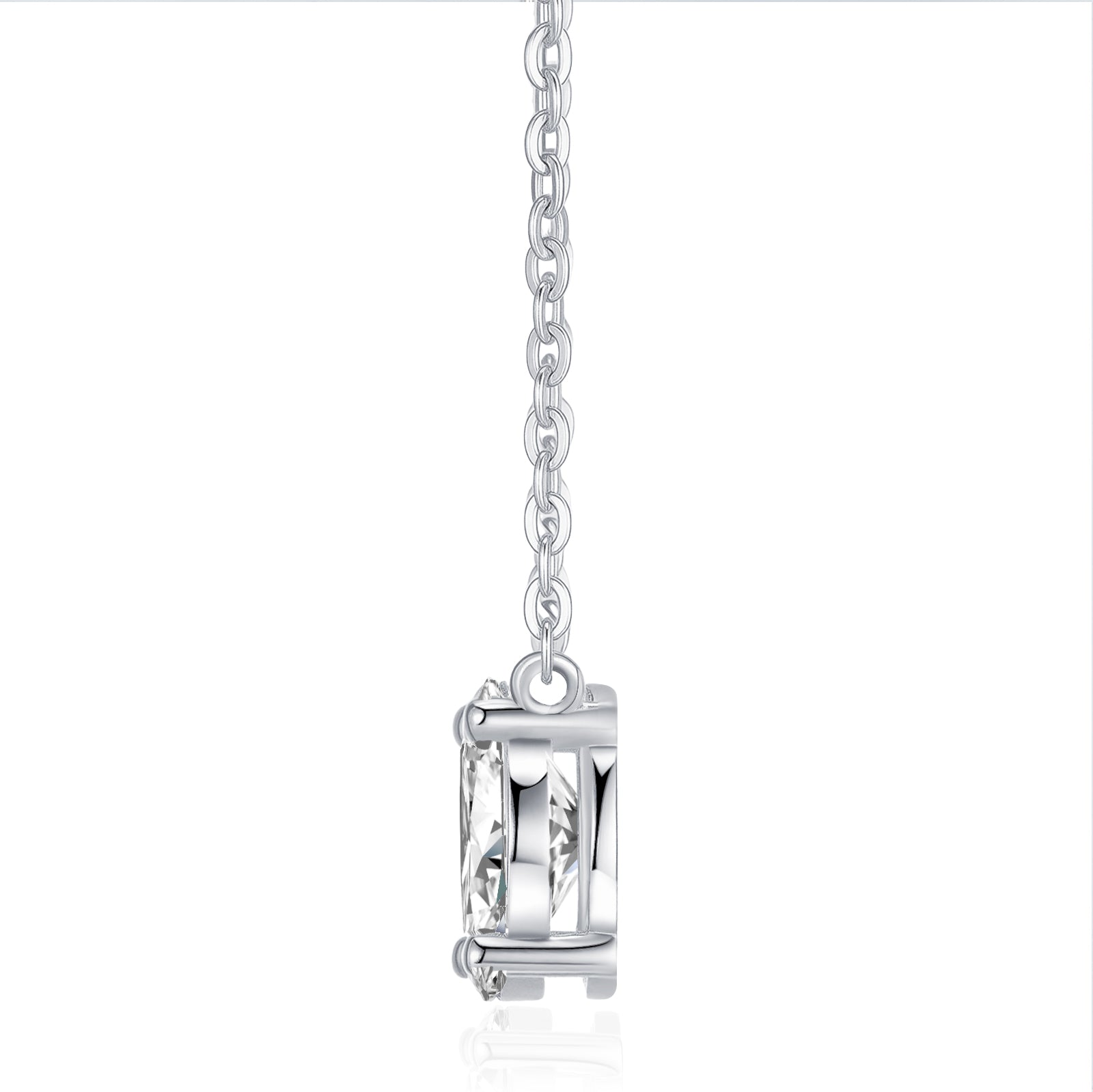 Silver-Tone Minimalist Necklace with Round Pendant - View 6 - Smonu