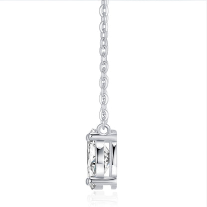 Silver-Tone Minimalist Necklace with Round Pendant - View 6 - Smonu