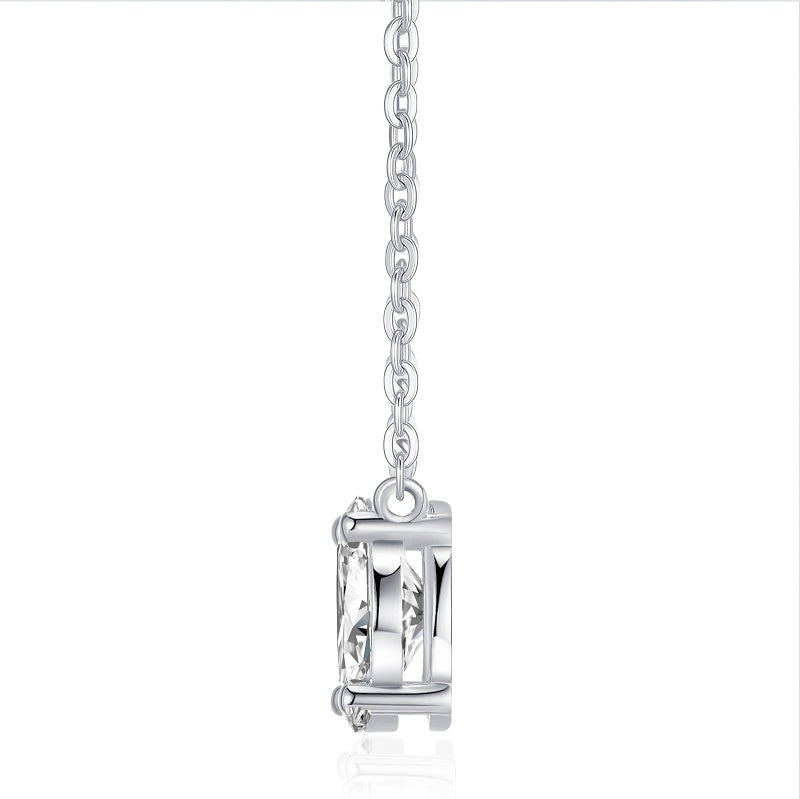 Silver-Tone Minimalist Necklace with Round Pendant - View 9 - Smonu