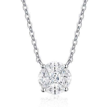 Silver-Tone Minimalist Necklace with Round Pendant - View 11 - Smonu