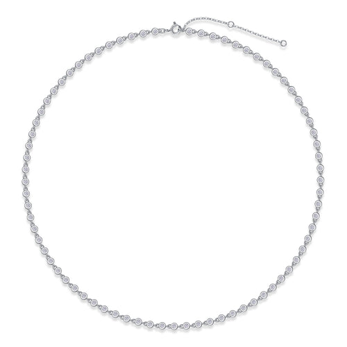Silver Pave Moissanite Pendant Necklace