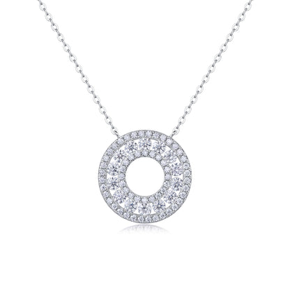 Silver-Tone Pavé Stone Necklace - View 1 - Smonu