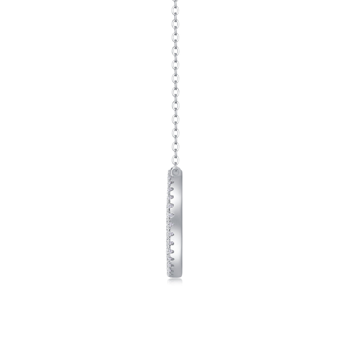 Silver-Tone Pavé Stone Necklace - View 2 - Smonu