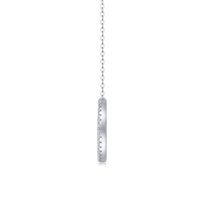 Silver-Tone Pavé Stone Necklace - View 2 - Smonu