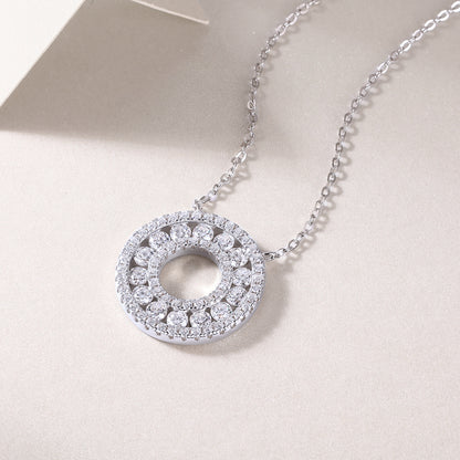 Silver-Tone Pavé Stone Necklace - View 4 - Smonu