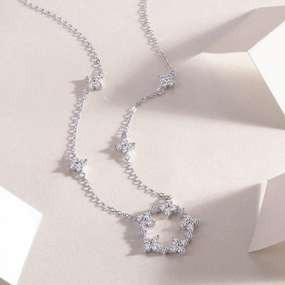 Silver-Tone Celestial Star Pendant Necklace - View 3 - Smonu