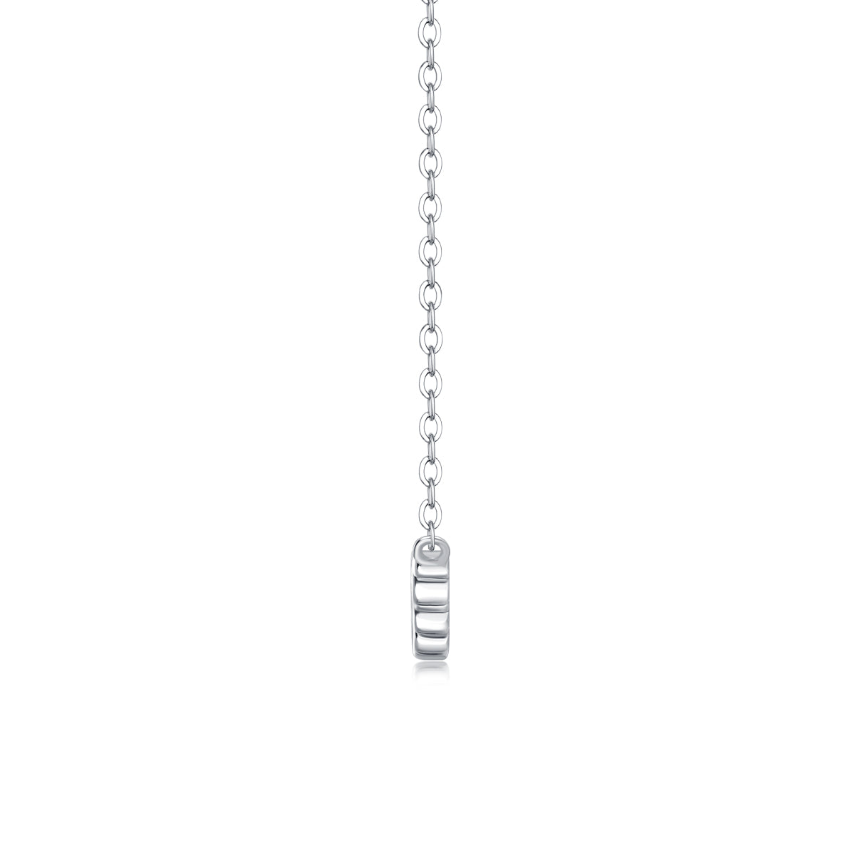 Silver-tone Minimalist Necklace with Row of Stones - View 2 - Smonu