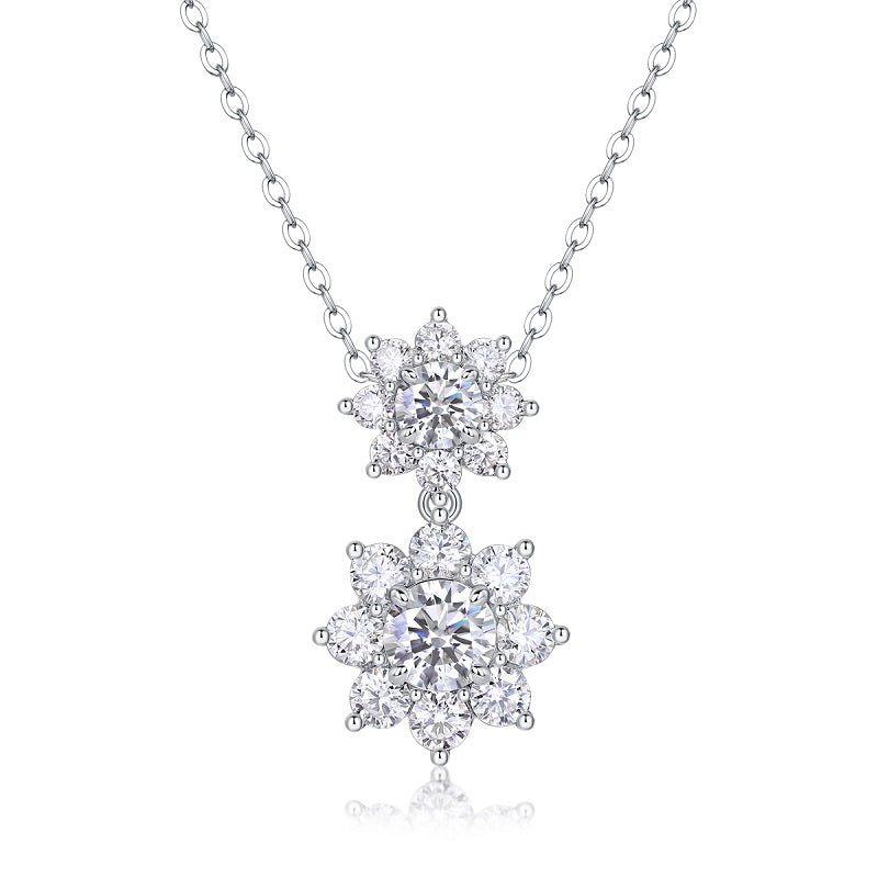 Silver-Tone Floral Pendant Necklace - View 2 - Smonu