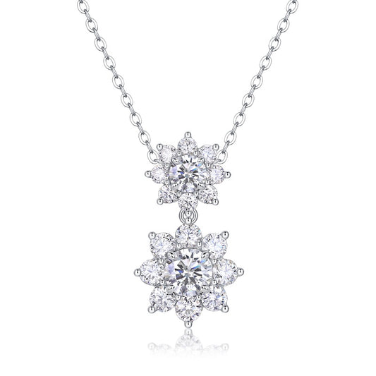 Silver-Tone Floral Pendant Necklace - View 2 - Smonu