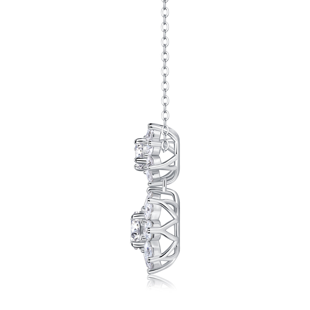Silver-Tone Floral Pendant Necklace - View 3 - Smonu