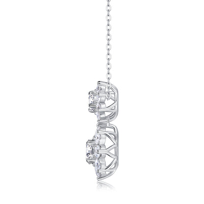 Silver-Tone Floral Pendant Necklace - View 3 - Smonu