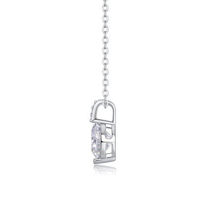 Silver-Tone Round Stone Necklace - View 4 - Smonu