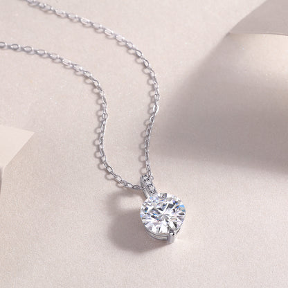 Silver-Tone Round Stone Necklace - View 7 - Smonu