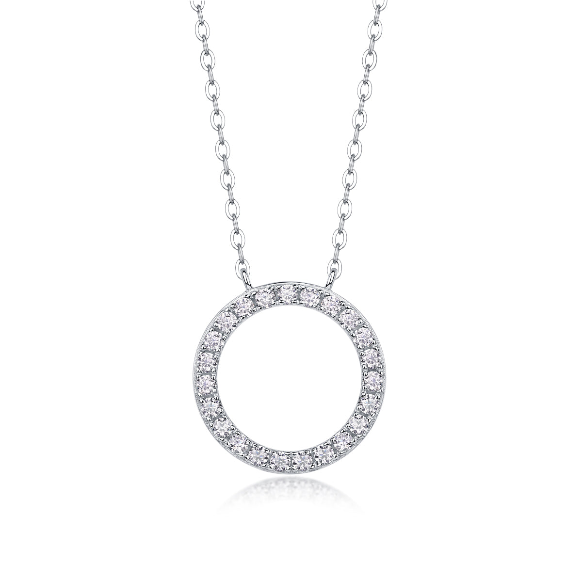 Silver-Tone Circular and Bar Pendant Necklace - View 1 - Smonu