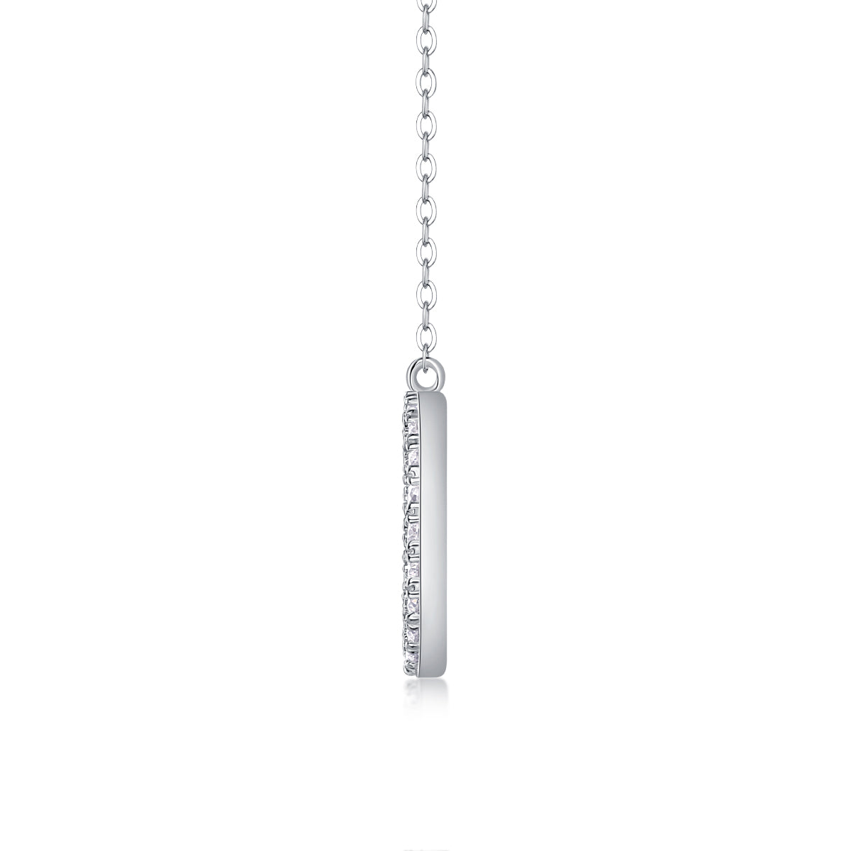 Silver-Tone Circular and Bar Pendant Necklace - View 2 - Smonu