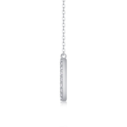 Silver-Tone Circular and Bar Pendant Necklace - View 2 - Smonu