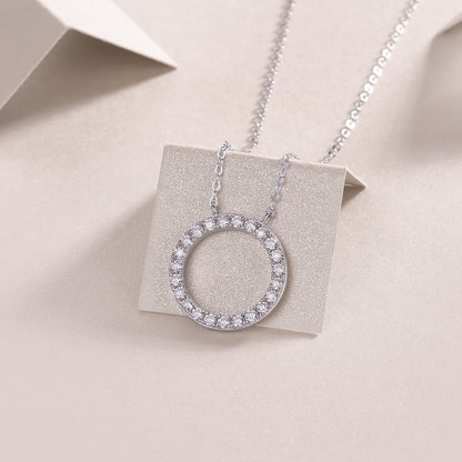 Silver-Tone Circular and Bar Pendant Necklace - View 4 - Smonu