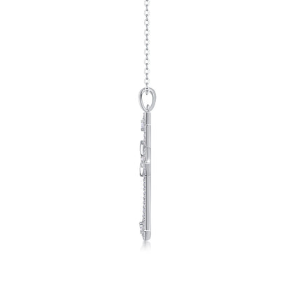 Silver-Tone Cross Pendant Necklace - View 7 - Smonu