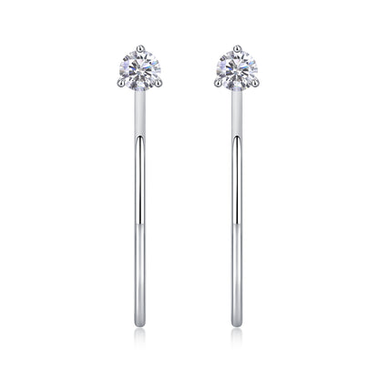 Silver-Tone Round Stud Earrings - View 1 - Smonu