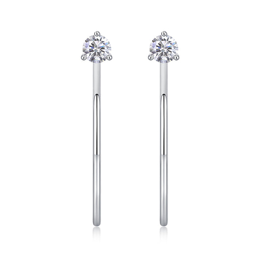 Silver-Tone Round Stud Earrings - View 1 - Smonu