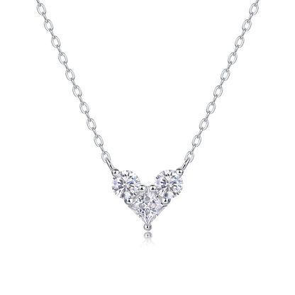 Silver-Tone Heart Pendant Necklace - View 3 - Smonu