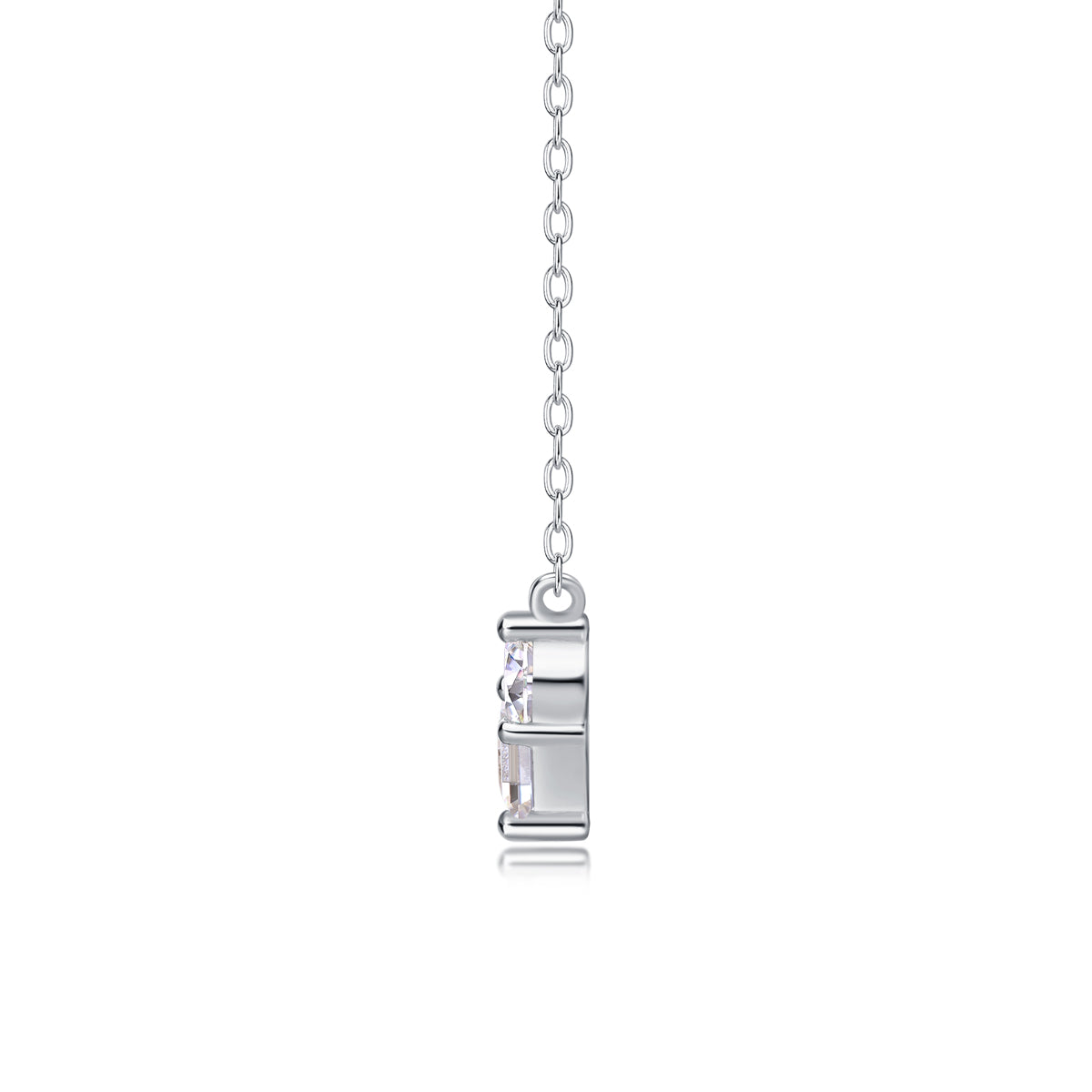 Silver-Tone Heart Pendant Necklace - View 4 - Smonu