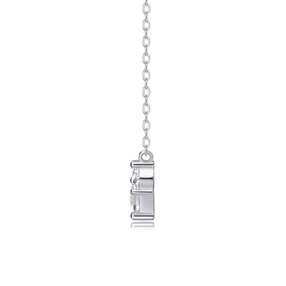 Silver-Tone Heart Pendant Necklace - View 4 - Smonu