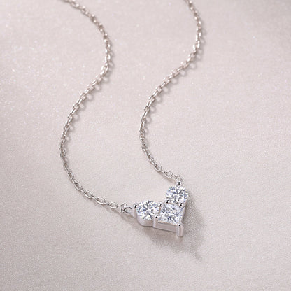 Silver-Tone Heart Pendant Necklace - View 5 - Smonu
