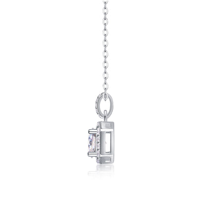 Silver-Tone Solitaire Stone Necklace - View 6 - Smonu